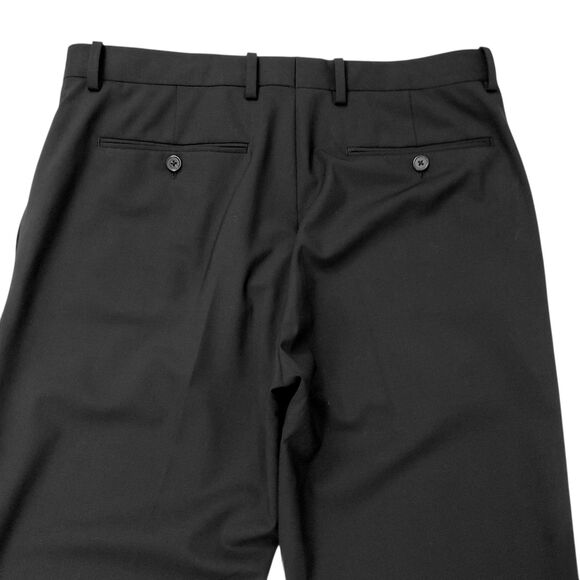 Theory Suit Pants Mens 32x31 Black Flat Front Straight Leg Wool Blend Office - Picture 7 of 12